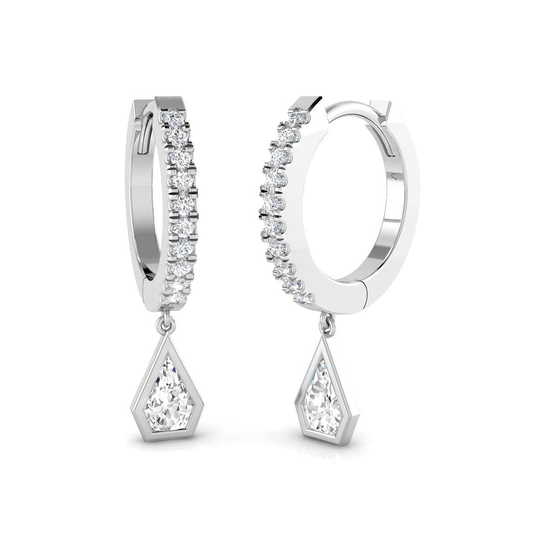 Lumpy 0.5ct Gold Drop & Trilogy Diamond Earrings | Luxury Jewelry