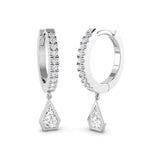 Lumpy 0.5ct Gold Drop & Trilogy Diamond Earrings | Luxury Jewelry