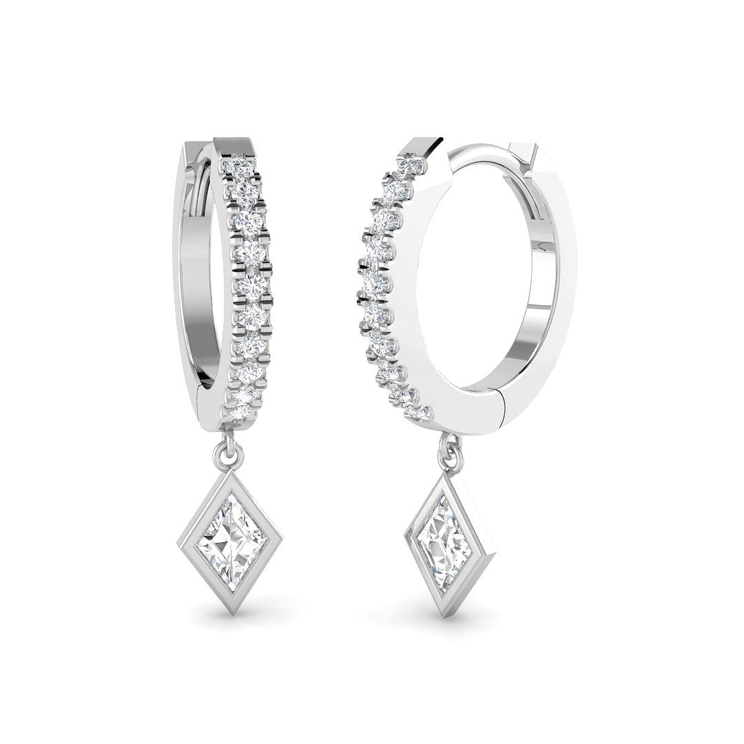 "Lumoy Gold Drop & Trilogy Diamond Earrings - 0.5ct Luxury Elegance"