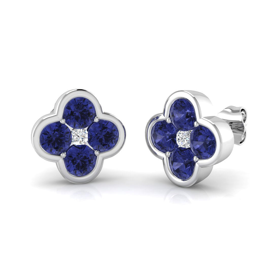 Gusty 2ct-3ct Gold Tanzanite Diamond Earrings - Luxury Elegance