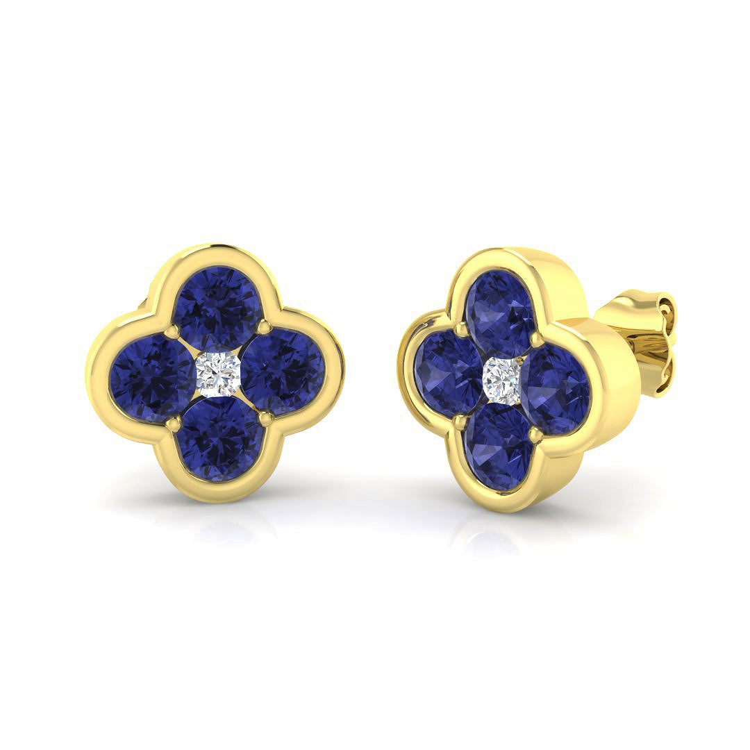 Gusty 2ct-3ct Gold Tanzanite Diamond Earrings - Luxury Elegance