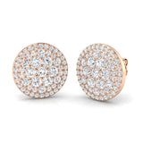 Lunxy 1.75ct Gold Cluster Diamond Earrings - Elegant Luxury Jewelry