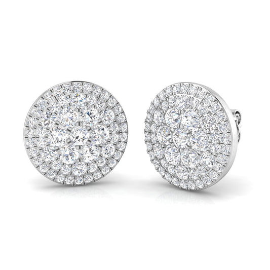 1.75Ct Diamond Cluster Stud Earrings | Lab & Natural | Gold & Platinum