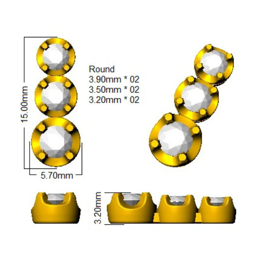 1.20 Ct DE/VS Lab Grown Diamond Drop Earring 9k Yellow Gold Ready To Ship