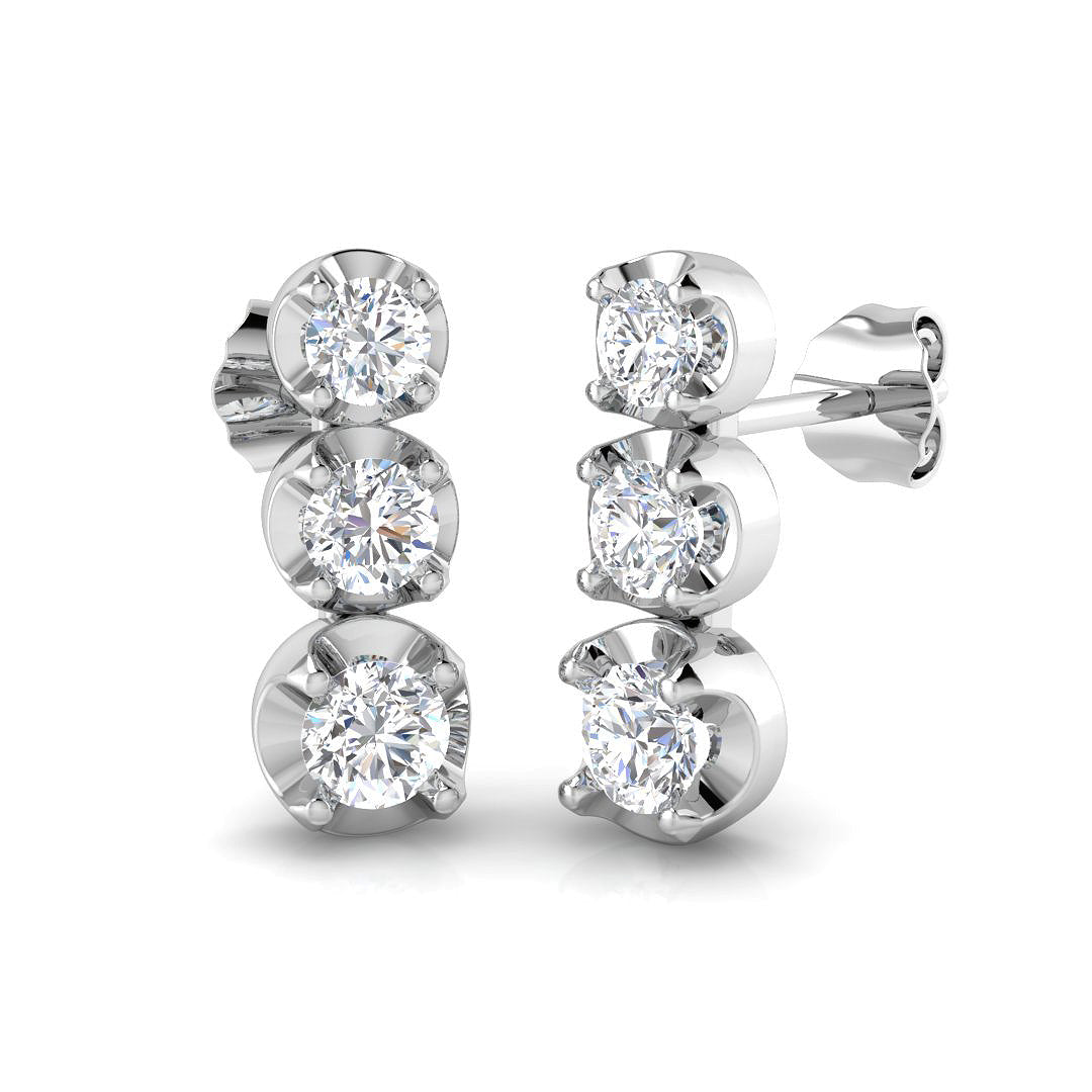 9ct White Gold 1.11ct Lab Grown Diamond Drop Earrings