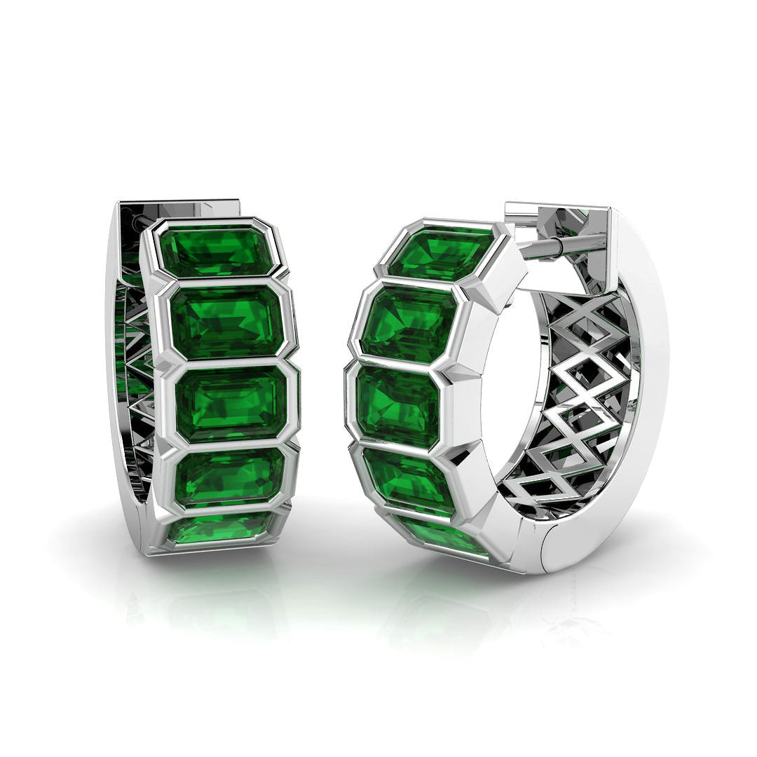 Luory 2.5ct Emerald Diamond Gold Earrings - Luxurious Fine Jewelry