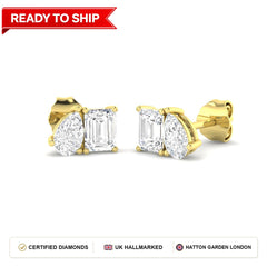 Lab grown diamond earring