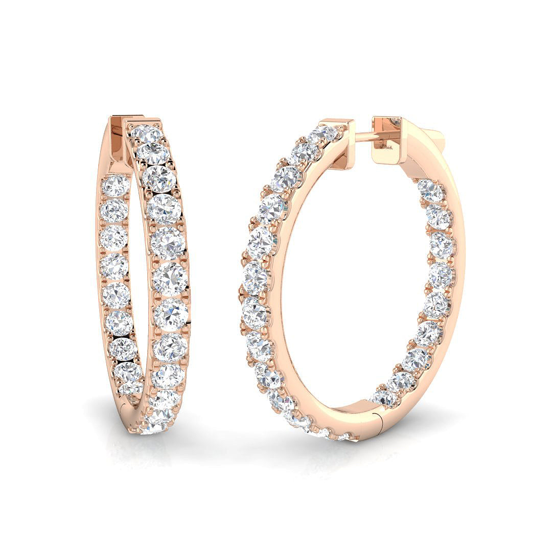 Hoop Earrings - Luvoy Elegant Luxury 0.5ct Gold