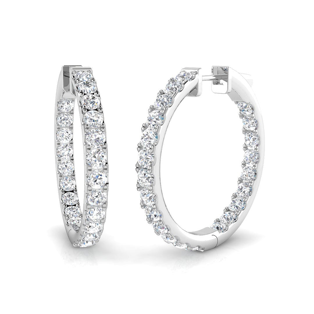 Hoop Earrings - Luvoy Elegant Luxury 0.5ct Gold