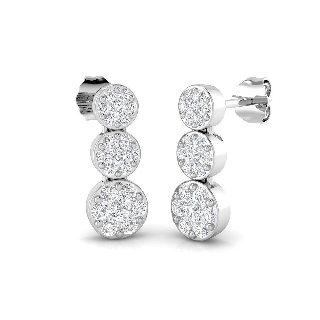 "Enspy Gold Drop & Trilogy Diamond Earrings | Elegant 0.5ct to 2ct"