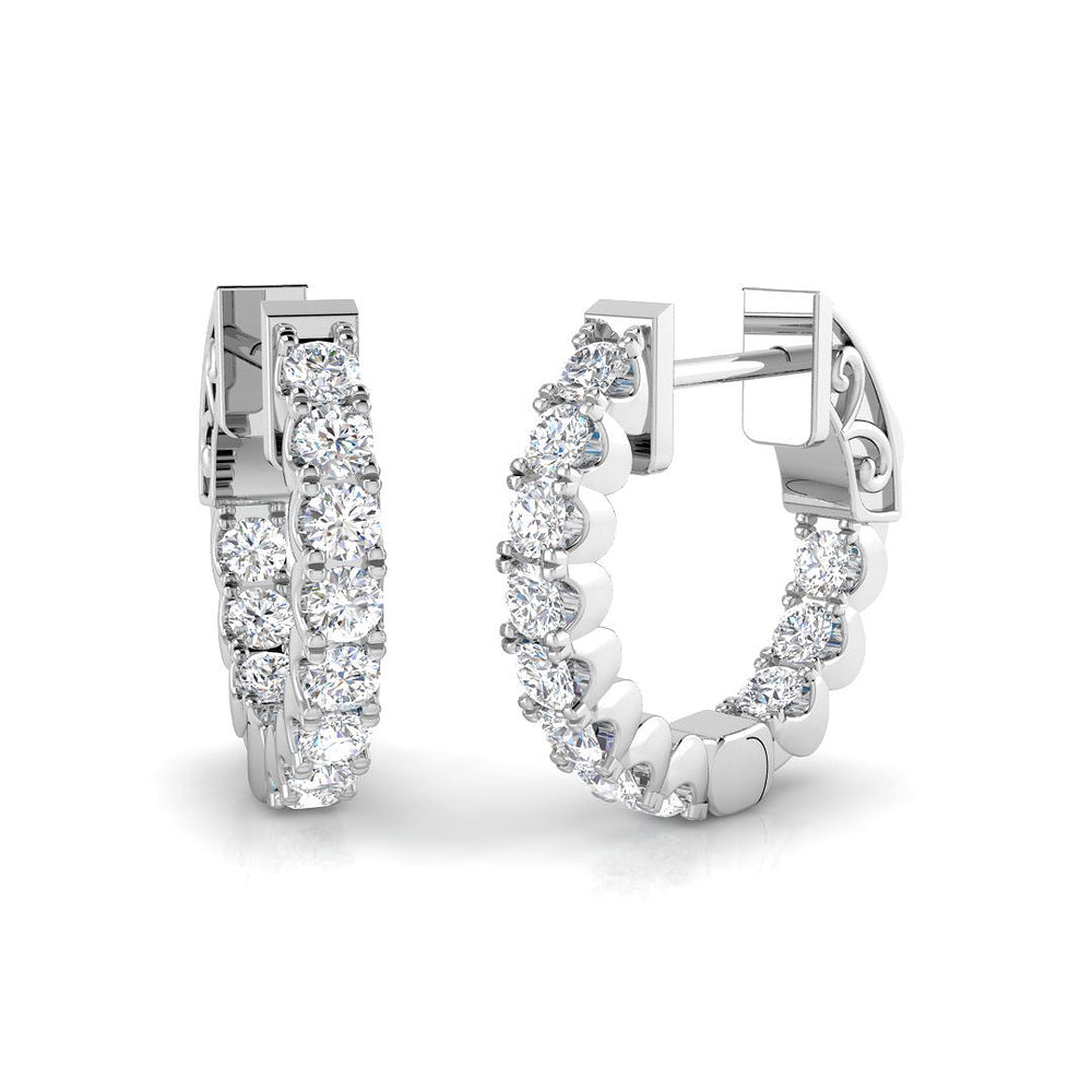 Hoop Earrings - Petal 0.5ct To 3.5ct Exquisite Diamond
