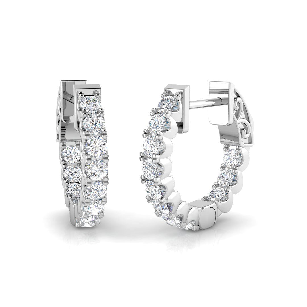 Hoop Earrings - Petal 0.5ct To 3.5ct Exquisite Diamond
