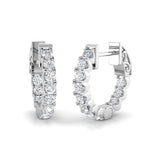Hoop Earrings - Petal 0.5ct To 3.5ct Exquisite Diamond