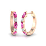 Lupsy Pink Sapphire & Diamond Gold Earrings - 0.5ct Luxury Jewelry