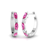 Lupsy Pink Sapphire & Diamond Gold Earrings - 0.5ct Luxury Jewelry