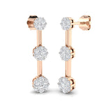 Lupoy Gold Diamond Drop & Trilogy Earrings - 0.5ct Luxury Jewelry