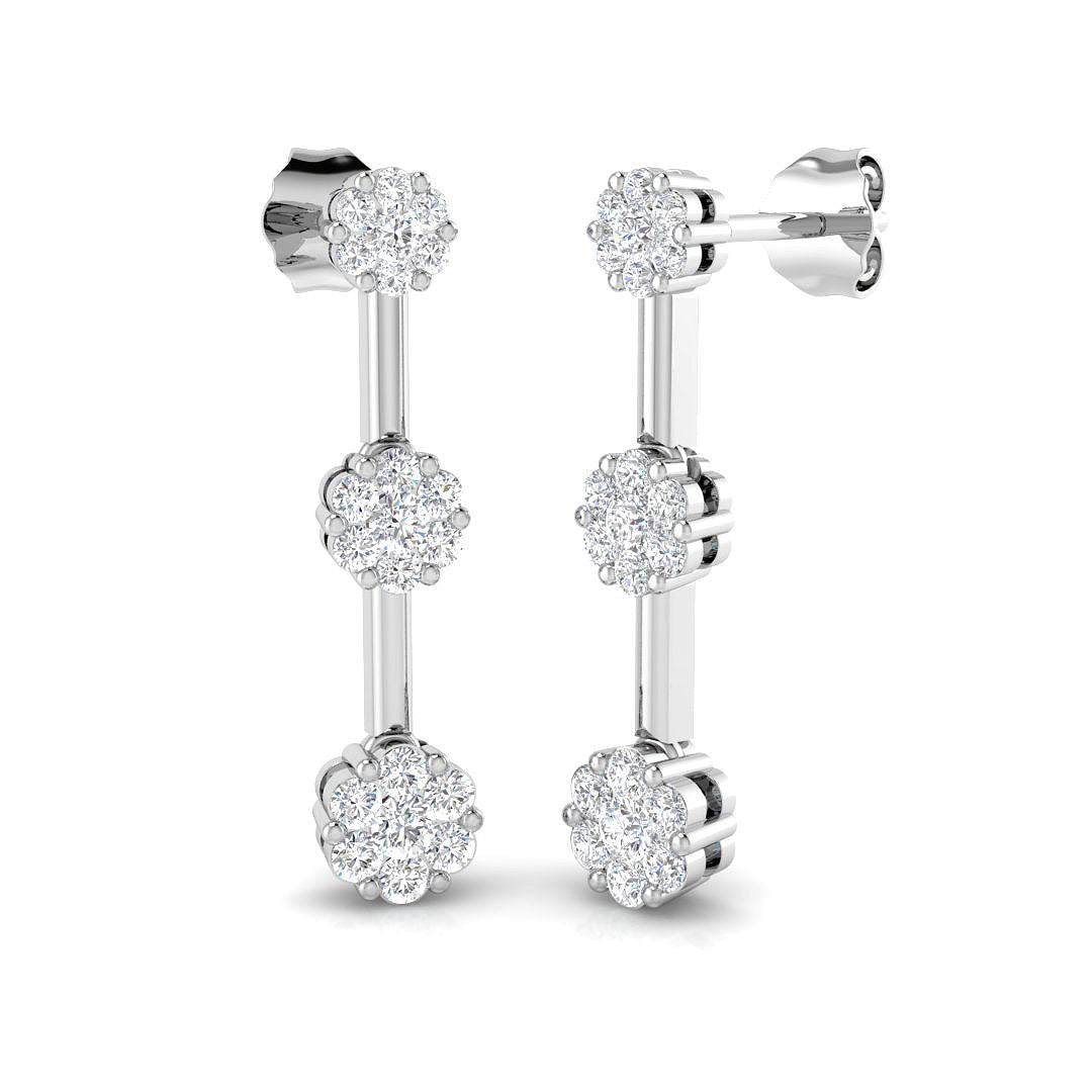 Lupoy Gold Diamond Drop & Trilogy Earrings - 0.5ct Luxury Jewelry