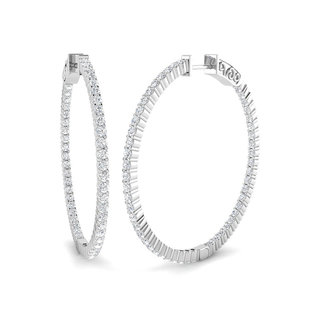 Hoop Earrings - Erfry 1.5ct-10ct Round Cut