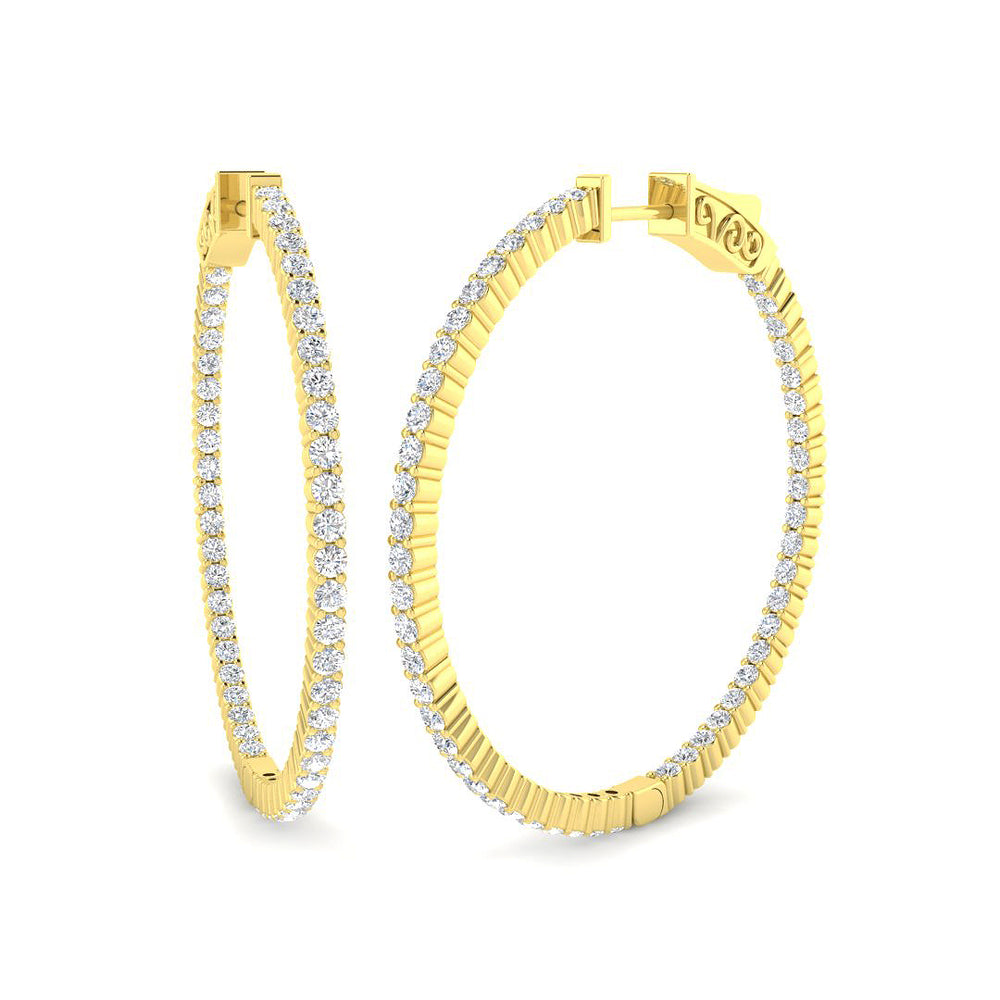 Hoop Earrings - Erfry 1.5ct-10ct Round Cut