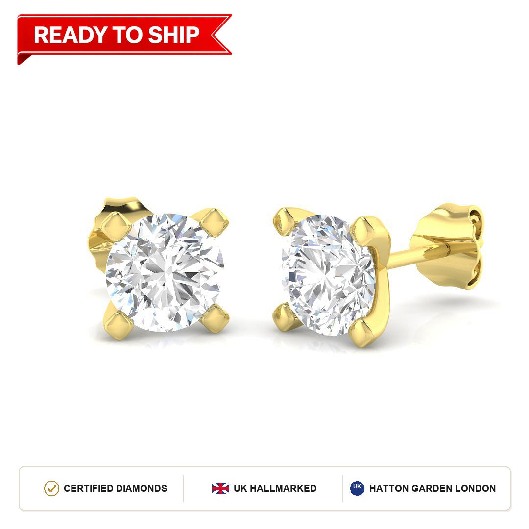 Lab grown diamond earring