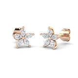 Gorgeous 0.50Ct Diamond Marquise Floral Stud Earrings in White Gold