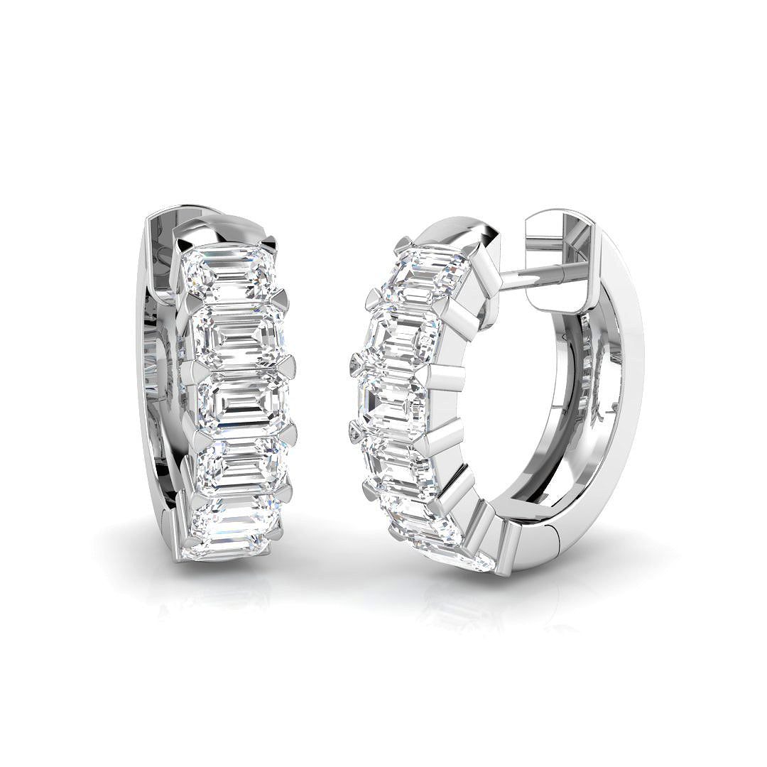 Hoop Earrings - Lurwy 1.75ct Gold Diamond Luxury Elegant