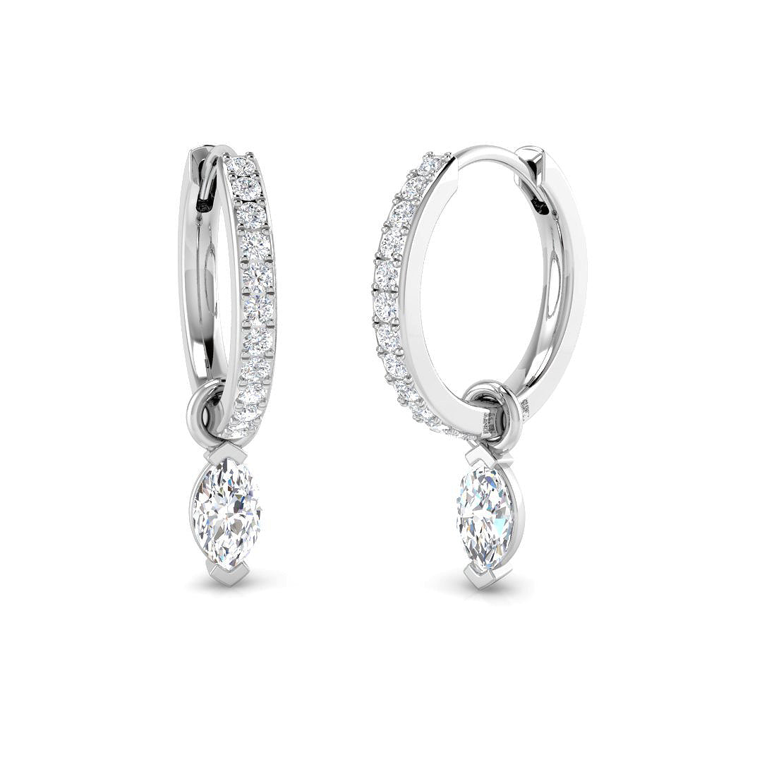 Lursy 0.5ct Gold Drop & Trilogy Diamond Earrings - Luxury Jewelry Delight