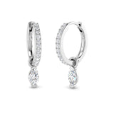 Lursy 0.5ct Gold Drop & Trilogy Diamond Earrings - Luxury Jewelry Delight