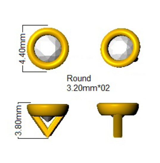0.30 Ct D-E/VS Lab Grown Diamond Solitaire Earring 9k Yellow Gold Ready To Ship