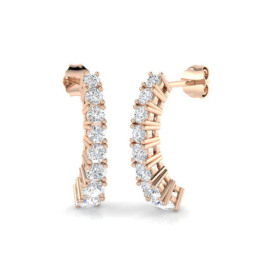 "Lurvy Luxury 1.75ct Gold Drop & Trilogy Diamond Earrings - Elegant Shine"