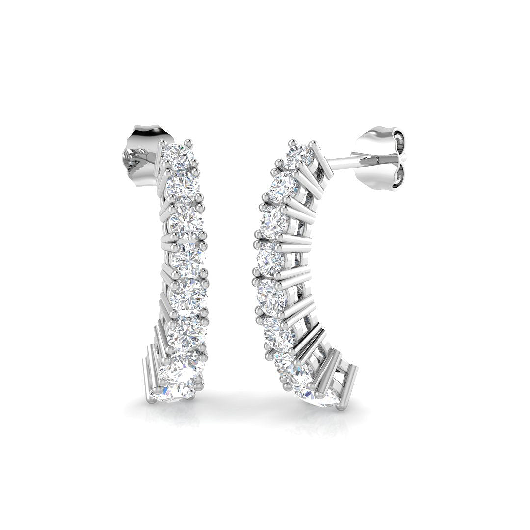 "Lurvy Luxury 1.75ct Gold Drop & Trilogy Diamond Earrings - Elegant Shine"
