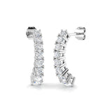 "Lurvy Luxury 1.75ct Gold Drop & Trilogy Diamond Earrings - Elegant Shine"