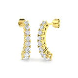 "Lurvy Luxury 1.75ct Gold Drop & Trilogy Diamond Earrings - Elegant Shine"