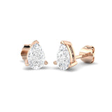 1.50 Ct DE/VVS Lab Grown Pear Cut Diamond Stud Earring | Prong Set