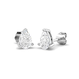 1.50 Ct DE/VVS Lab Grown Pear Cut Diamond Stud Earring | Prong Set