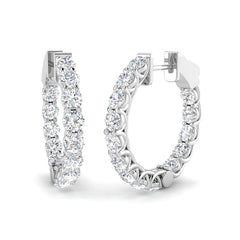 3 Carat D-E/VS Lab Grown Diamond Hoops Earring 9k White Gold Ready To Ship