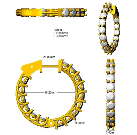 Hoop Earrings - Lusyy Luxury 4-5ct Diamond Brilliance