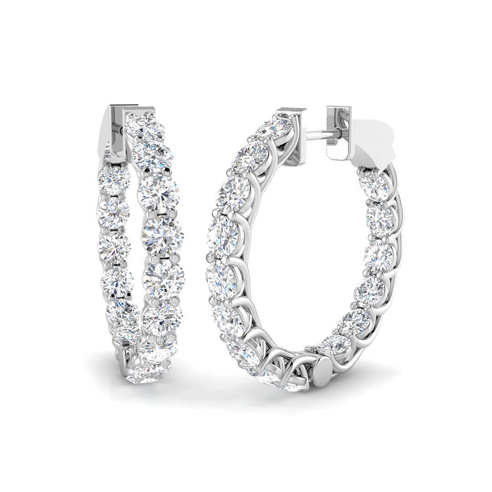 3.93ct Lab Diamond Round Cut Stud Earrings in 9K White Gold