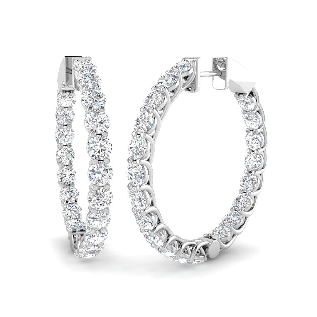 4.9ct Lab Diamond Round Cut Stud Earrings in 9K White Gold