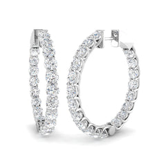 4.9 Carat D-E/VS Lab Grown Diamond Hoops Earring 9k White Gold Ready To Ship