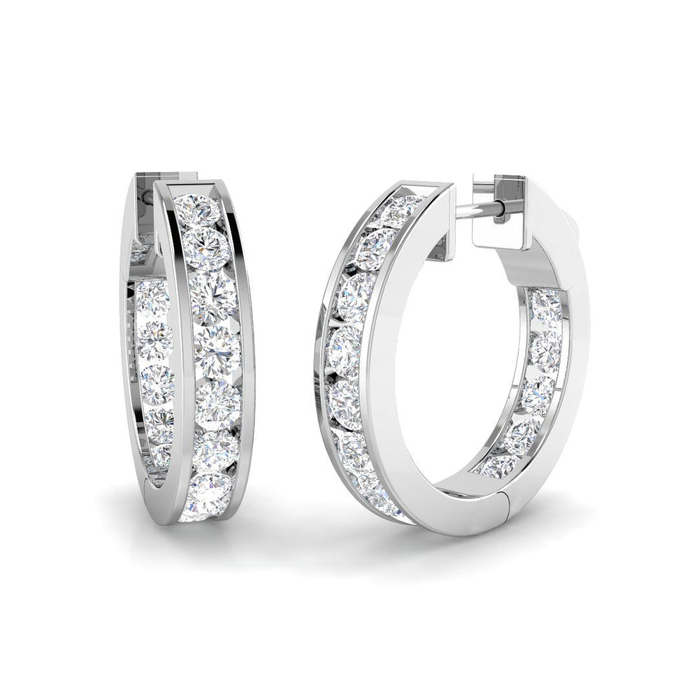 Hoop Earrings - Luspy 2ct Gold Diamond Luxury Elegance