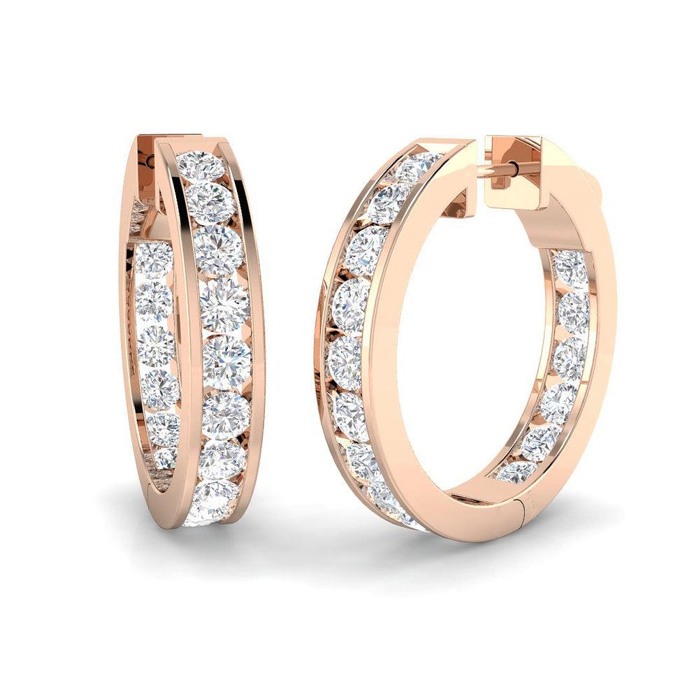 Hoop Earrings - Luvry 0.25ct Gold Diamond Luxury Elegance