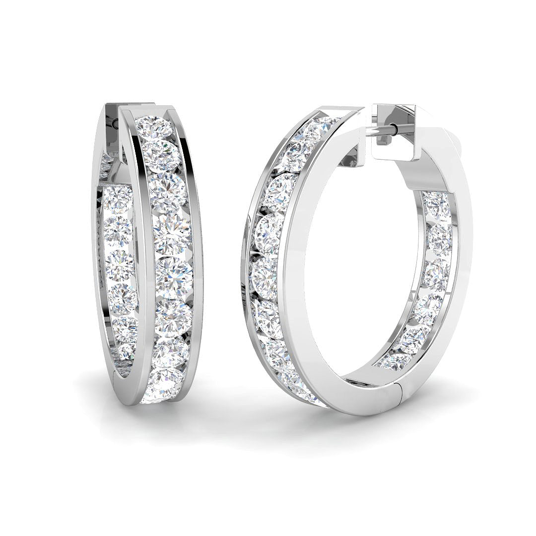 Hoop Earrings - Luvry 0.25ct Gold Diamond Luxury Elegance
