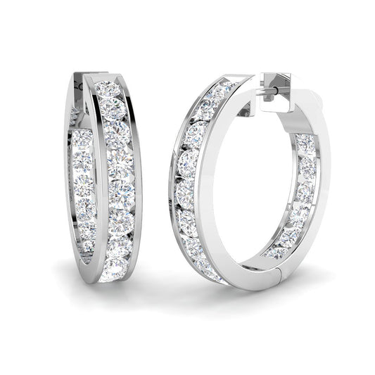 Hoop Earrings - Luvry 0.25ct Gold Diamond Luxury Elegance