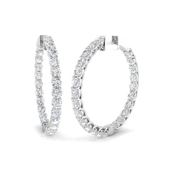 5.9 Carat D-E/VS Lab Grown Diamond Hoops Earring 9k White Gold Ready To Ship