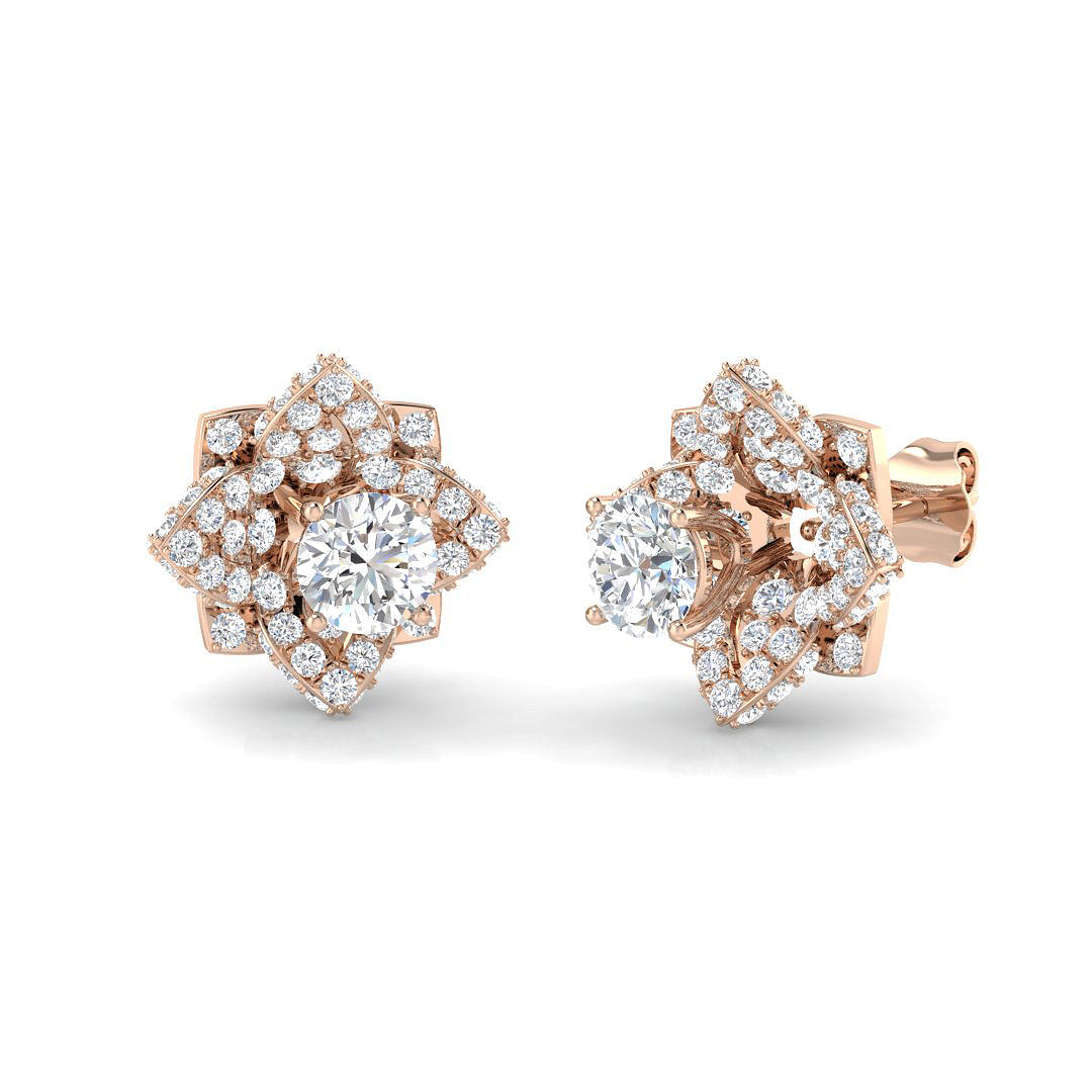 Luvxy 2.5ct Gold Diamond Earrings - Elegant Luxury Jewelry Accessory