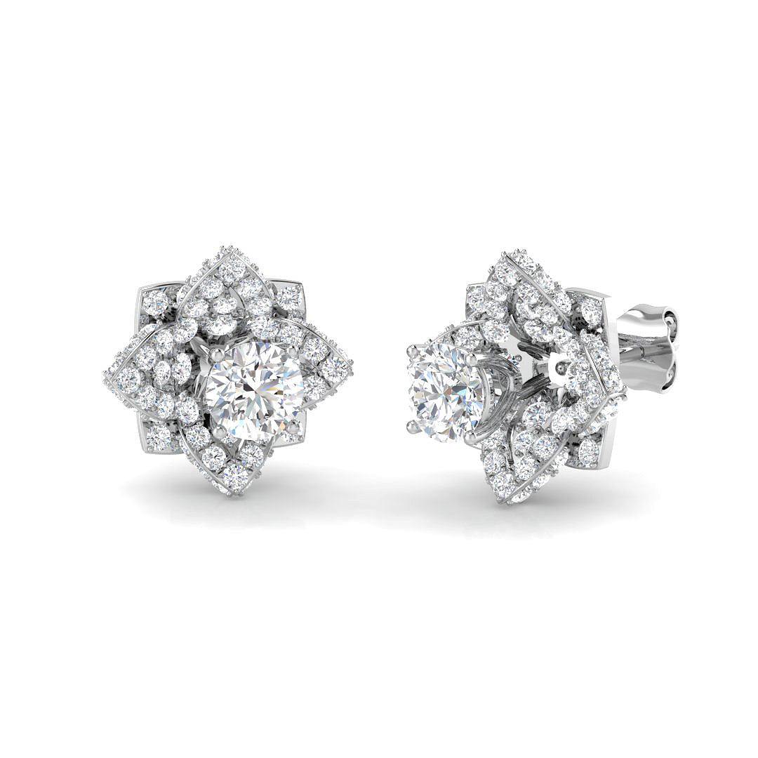 Luvxy 2.5ct Gold Diamond Earrings - Elegant Luxury Jewelry Accessory