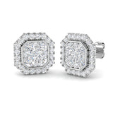 1.44ct Lab Diamond Round Cut Stud Earrings in 9K White Gold