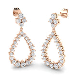 Lusoy Gold Drop & Trilogy Diamond Earrings - 1.75ct Luxury Jewelry
