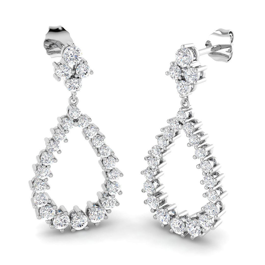 1.79ct Lab Diamond Round Cut Stud Earrings in 9K White Gold